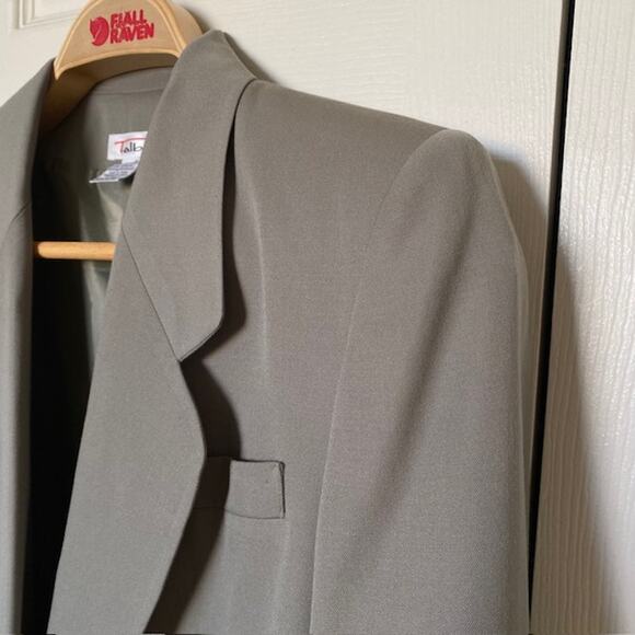 Talbots Blazer 1980s Khaki Green 100% Wool Pockets Shoulder Pads Women’s 8 - Picture 5 of 13